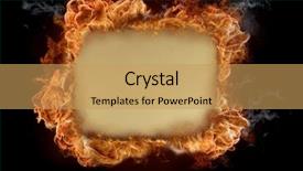  Presentation with fire old paper - Beautiful presentation theme featuring old paper with fire flames backdrop and a yellow colored foreground