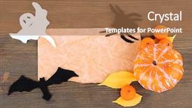  Presentation with pluma history old paper scroll - Beautiful slide deck featuring old paper with halloween decorations backdrop and a coral colored foreground