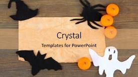  Presentation with old paper - Beautiful slide set featuring old paper with halloween decorations backdrop and a yellow colored foreground