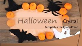  Presentation with old paper - Colorful presentation theme enhanced with old paper with halloween decorations backdrop and a coral colored foreground