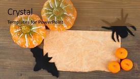  Presentation with old paper - Slide deck having old paper with halloween decorations background and a red colored foreground