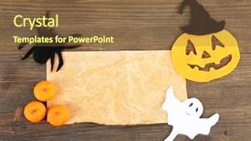  Presentation with old paper - Amazing PPT theme having old paper with halloween decorations backdrop and a tawny brown colored foreground