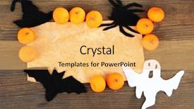  Presentation with old paper - Presentation with old paper with halloween decorations background and a yellow colored foreground