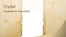  Presentation with burning paper - Theme enhanced with young woman rock climber climbing at seaside mountain rock background and a seafoam green colored foreground