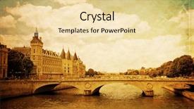  Presentation with neural network streets - PPT theme with old paris - beautiful parisian streets background and a blonde colored foreground