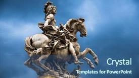  Presentation with france - PPT theme having old paris - status of loius the xvi background and a ocean colored foreground