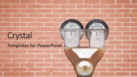  Presentation with old time americana - Amazing PPT layouts having old parking meter showing expired backdrop and a coral colored foreground