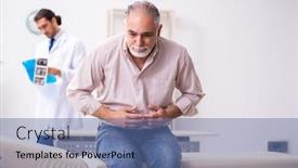  Presentation with old young - Presentation design consisting of old-patient-visiting-young-male background and a ocean colored foreground