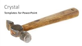  Presentation with old - Colorful theme enhanced with old-peen-hammer-isolated backdrop and a white colored foreground