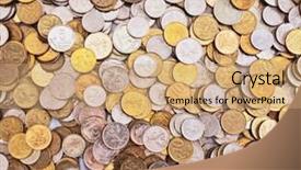  Presentation with silver abstract - Slide deck with old penny - abstract background with silver background and a coral colored foreground