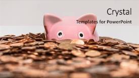  Presentation with piggy bank - Beautiful PPT layouts featuring old penny - pink piggy bank drowning backdrop and a soft green colored foreground