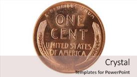  Presentation with old - Slides consisting of old penny back isolated background and a coral colored foreground