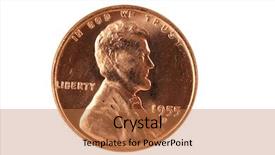  Presentation with old fashion pen - Beautiful presentation theme featuring old penny front isolated backdrop and a coral colored foreground