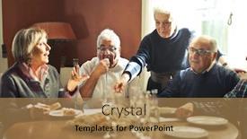  Presentation with celebrate - Theme enhanced with old-people-around-a-table background and a coral colored foreground