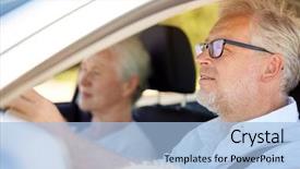  Presentation with old people - Audience pleasing presentation theme consisting of old people concept - happy senior backdrop and a  colored foreground