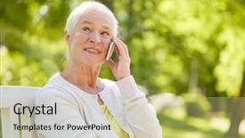  Presentation with old people - Slides enhanced with old people concept - happy senior background and a  colored foreground