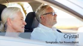  Presentation with old car - Amazing PPT theme having old people concept - happy senior backdrop and a  colored foreground