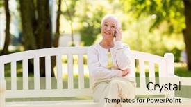  Presentation with happy retirement - Presentation theme consisting of old people concept - happy senior background and a soft green colored foreground