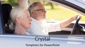  Presentation with old people - Audience pleasing presentation consisting of old people concept - happy senior backdrop and a light blue colored foreground