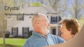  Presentation with active seniors senior couple - Amazing PPT theme having old people new - happy senior couple backdrop and a mint green colored foreground