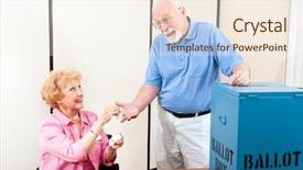  Presentation with senior worker - Amazing presentation design having old people new - senior poll worker giving backdrop and a cream colored foreground