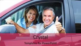  Presentation with college education happy smiling - Slide deck consisting of old people new - smiling happy senior couple background and a red colored foreground