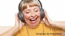  Presentation with old people - Presentation design consisting of old-people-tehnology-and-emotion background and a yellow colored foreground