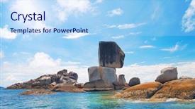  Presentation with peoples - Colorful theme enhanced with old peoples - balance stone thailand national park backdrop and a light blue colored foreground