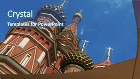  Presentation with russia - Beautiful PPT theme featuring old peoples - st basils cathedral in moscow backdrop and a  colored foreground