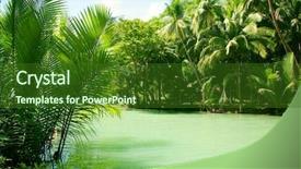  Presentation with water river - Audience pleasing presentation consisting of philippine cebu - bright green reflection on river backdrop and a forest green colored foreground