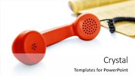  Presentation with phone - PPT theme enhanced with old phone and phone directory background and a white colored foreground