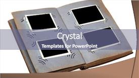  Presentation with old album - Presentation theme consisting of old photo album isolated background and a ocean colored foreground