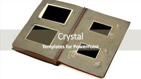  Presentation with old album - Colorful PPT theme enhanced with old photo album isolated on white background backdrop and a coral colored foreground