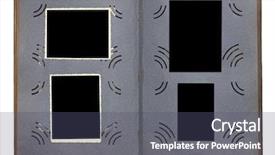  Presentation with old album - Amazing theme having old photo album isolated backdrop and a ocean colored foreground