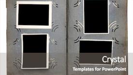  Presentation with old album - Cool new slide deck with old photo album isolated backdrop and a gray colored foreground