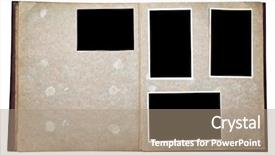  Presentation with old album - Audience pleasing slides consisting of old photo album isolated backdrop and a  colored foreground