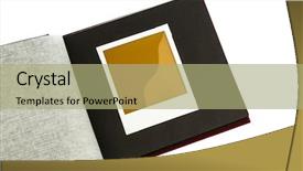  Presentation with old album - Slide set with young and beautiful woman in red coat holding a nice christmas present box background and a coral colored foreground