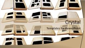  Presentation with old album - Beautiful presentation featuring old photo albums set isolated backdrop and a soft green colored foreground