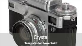  Presentation with old photo - Amazing PPT theme having old photo camera isolated backdrop and a dark gray colored foreground