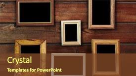  Presentation with old photo - Presentation theme having old photo frames background and a tawny brown colored foreground