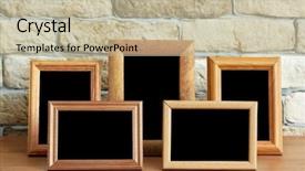  Presentation with old photo - Slide deck having old photo frames background and a mint green colored foreground