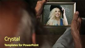  Presentation with memories - PPT layouts consisting of old photograph - elderly man holding photo frame background and a tawny brown colored foreground