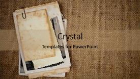  Presentation with old photo - Theme enhanced with old photos bunch over burlap background and a coral colored foreground