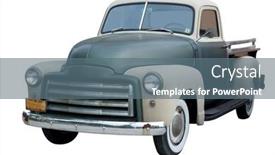  Presentation with 1950s - Amazing slides having old-pickup-truck backdrop and a ocean colored foreground