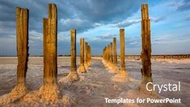  Presentation with piles - PPT layouts with old-piles-in-salt-lake background and a coral colored foreground