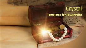  Presentation with pirate treasure - PPT layouts consisting of old pirate chest on vintage maps and scrolls with sparkling treasure background and a tawny brown colored foreground