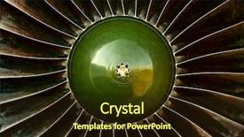  Presentation with airplane engine - PPT theme featuring old plane engine turbine background and a wine colored foreground