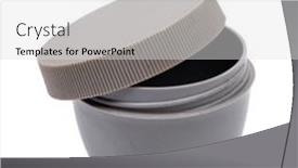  Presentation with lid - Presentation theme featuring old-plastic-jar-with-lid background and a light gray colored foreground
