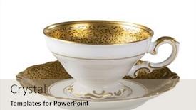  Presentation with porcelain - Presentation design consisting of old-porcelain-cup-isolated background and a coral colored foreground