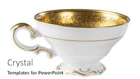  Presentation with porcelain - Slides having old-porcelain-cup-isolated background and a white colored foreground